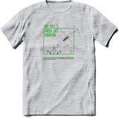 ME-262 Vliegtuig T-Shirt | Unisex leger Kleding | Dames - Heren Straaljager shirt | Army F16 | Grappig bouwpakket Cadeau | - Licht Grijs - Gemaleerd - M