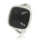My Bendel - Zegelring zilver met zwarte Onyx edelsteen - Ring zilver met Onyx edelsteen - Met luxe cadeauverpakking