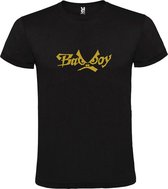 Zwart  T shirt met  "Bad Boys" print Goud size XXXXL