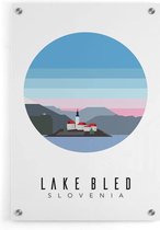 Walljar - Lake Bled Slovenia III - Muurdecoratie - Plexiglas schilderij