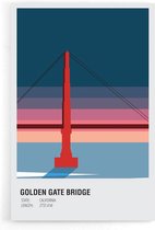 Walljar - Golden Gate Bridge United States - Muurdecoratie - Poster