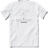 Ik hou van mijn vrouw Bier T-Shirt | Unisex Kleding | Dames - Heren Feest shirt | Drank | Grappig Verjaardag Cadeau tekst | - Wit - M