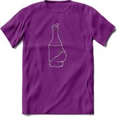 Bierbuik Bier T-Shirt | Unisex Kleding | Dames - Heren Feest shirt | Drank | Grappig Verjaardag Cadeau tekst | - Paars - XXL