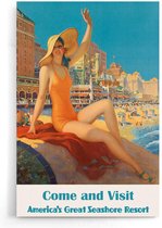 Walljar - America's Great Seashore Resort - Muurdecoratie - Poster