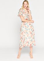 LOLALIZA Maxi-jurk met bloemenprint - Ecru - Maat 42