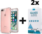 Crystal Backcase Transparant Shockproof Hoesje iPhone 6 Plus/6s Plus - 2x Gratis Screen Protector - Telefoonhoesje - Smartphonehoesje