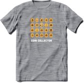 Bitcoins - Crypto T-Shirt Kleding Cadeau | Dames / Heren / Unisex | Bitcoin / Ethereum shirt | Grappig Verjaardag kado | BTC Tshirt Met Print | - Donker Grijs - Gemaleerd - XXL