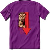 Bear Market - Crypto T-Shirt Kleding Cadeau | Dames / Heren / Unisex | Bitcoin / Ethereum shirt | Grappig Verjaardag kado | Tshirt Met Print | - Paars - XXL