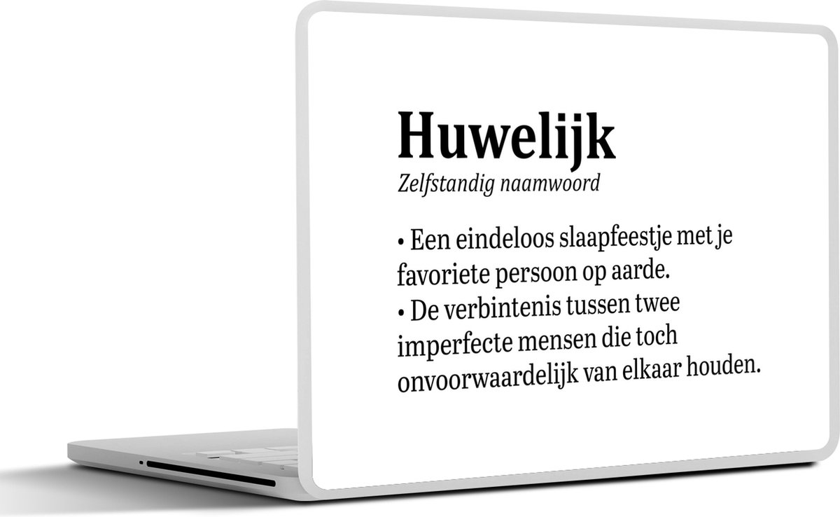 Laptop sticker - 10.1 inch - Trouwen - 'Huwelijk' - Quotes - Spreuken - 25x18cm - Laptopstickers - Laptop skin - Cover