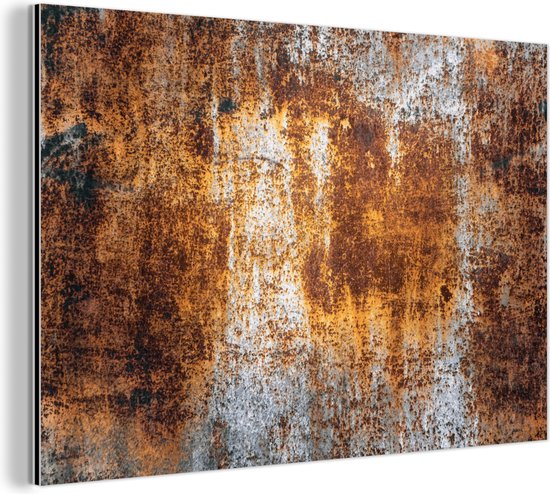 Wanddecoratie Metaal - Aluminium Schilderij Industrieel - IJzer - Roest - Zilver - 120x80 cm - Dibond - Foto op aluminium - Industriële muurdecoratie - Voor de woonkamer/slaapkamer