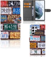 Wallet Book Case Geschikt voor Samsung Galaxy S22 Ultra GSM Hoesje Kentekenplaten