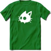 Cat Head - Katten T-Shirt Kleding Cadeau | Dames - Heren - Unisex | Kat / Dieren shirt | Grappig Verjaardag kado | Tshirt Met Print | - Donker Groen - XXL