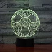 3D Led Lamp Met Gravering - RGB 7 Kleuren - Voetbal
