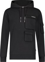 Purewhite -  Heren Loose Fit    Hoodie  - Zwart - Maat M