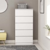 vidaXL Ladekast 60x35x121 cm spaanplaat wit