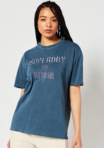 Superdry Dames tshirt Code Logo Garment Dye T-shirt met losse pasvorm