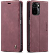 CaseMe - Hoesje geschikt voor Xiaomi Redmi Note 10 Pro - Wallet Book Case - Magneetsluiting - Rood