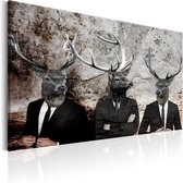 Schilderij - Deer in Suits.