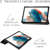 Hoesje Geschikt voor Samsung Galaxy Tab A8 Hoes Case Tablet Hoesje Tri-fold - Hoes Geschikt voor Samsung Tab A8 Hoesje Hard Cover Bookcase Hoes - Zwart