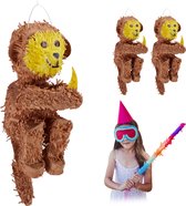 Relaxdays 3 x pinata aap - verjaardag - apen pinata - kinderen - ongevuld - decoratie