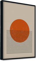 Akoestische panelen - Geluidsisolatie - Akoestische wandpanelen - Akoestisch schilderij AcousticPro® - paneel met grafisch element - Design 31 - basic - 100x70 - zwart- Wanddecorat