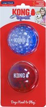 Kong hond Squeezz geodz assorti, large pak a 2 stuks - 7 x 7 x 7cm
