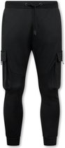 Trainingsbroek Heren Sweatpants met Ritszakken - Zwart