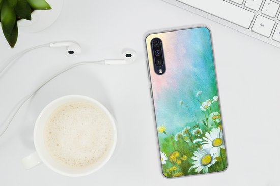 Coque Samsung Galaxy A50 - Marguerite - Soleil - Été - Siliconen - Noël - Cadeaux - Cadeaux chaussures