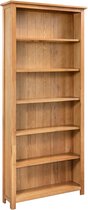 Decoways - Boekenkast met 6 schappen 80x22,5x170 cm massief eikenhout