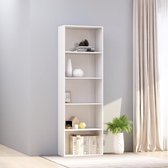 Decoways - Boekenkast met 5 schappen 60x30x189 cm spaanplaat hoogglans wit