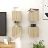 Decoways - Tv-wandmeubelen 4 stuks 30,5x30x30 cm sonoma eikenkleurig