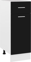 Decoways - Onderkast met lade 30x46x81,5 cm spaanplaat zwart