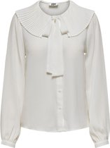 Jacqueline de Yong Blouse Jdypila L/s Plisse Collar Shirt Wvn 15245469 White Dames Maat - W40