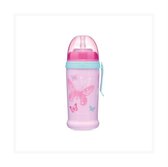 Canpol Babies Butterfly babyflesje met siliconen tube 350ml- roze- 12m+ 12+ m