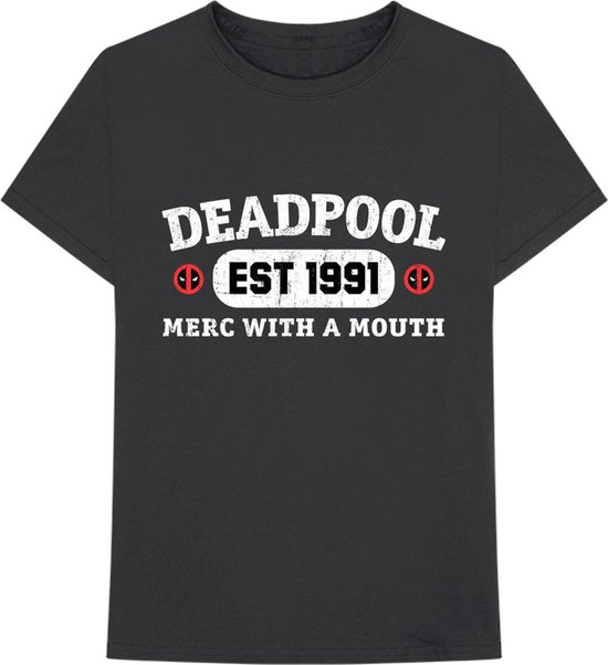 Marvel Deadpool Heren Tshirt Merc With A Mouth Zwart