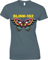 Blink182 Dames Tshirt -L- Butterfly Blauw