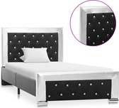 Decoways - Bedframe kunstleer zwart 90x200 cm