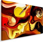 Schilderij - Abstracte Gezichten, Multikleur, Premium Print