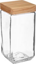 Five® Glazen voorraadpotten houten deksel - Voorraadpot 2.0 liter - Met deksel