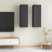 Decoways - Tv-meubelen 2 stuks 30,5x30x90 cm spaanplaat grijs