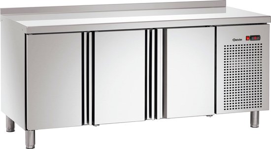 Koelwerkbank T3 MA opstaande rand | 3 deuren | Bartscher 110864MA