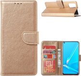 LuxeBass Hoesje geschikt voor Oppo A12 / A12S - Bookcase Goud - portemonee hoesje - telefoonhoes - gsm hoes - telefoonhoesjes