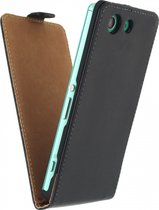 Sony Xperia Z3 Compact Hoesje - Mobilize - Classic Serie - Kunstlederen Flipcase - Zwart - Hoesje Geschikt Voor Sony Xperia Z3 Compact