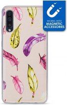 Samsung Galaxy A30s Hoesje - My Style - Magneta Serie - TPU Backcover - Beige Feathers - Hoesje Geschikt Voor Samsung Galaxy A30s