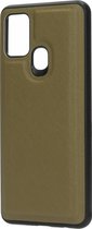 Samsung Galaxy A21s Hoesje - Casetastic - Saffiano Serie - Kunstlederen Backcover - Groen - Hoesje Geschikt Voor Samsung Galaxy A21s