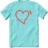 Valentijn Hart T-Shirt | Grappig Valentijnsdag Cadeautje voor Hem en Haar | Dames - Heren - Unisex | Kleding Cadeau | - Licht Blauw - M