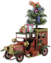 Tinnen model - Klassieke auto kerstdecoratie - Vrolijke kerstdecoratie cadeau - 46,6 cm hoog