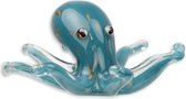 Glazen beeld - blauwe octopus - Murano Stijl Sculptuur - 8,2 cm hoog