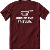 King Of The Frituur - Snack T-Shirt | Grappig Verjaardag Kleding Cadeau | Eten En Snoep Shirt | Dames - Heren - Unisex Tshirt | - Burgundy - XL