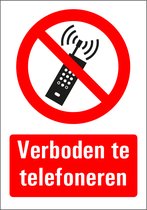 Verboden te telefoneren sticker met tekst 148 x 210 mm